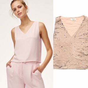 Aritzia Blush Pink V-Neck Tank Top